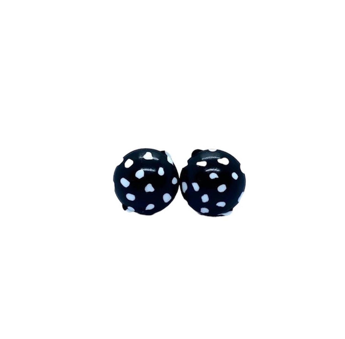 Spotted Jam Plugs - Black & White