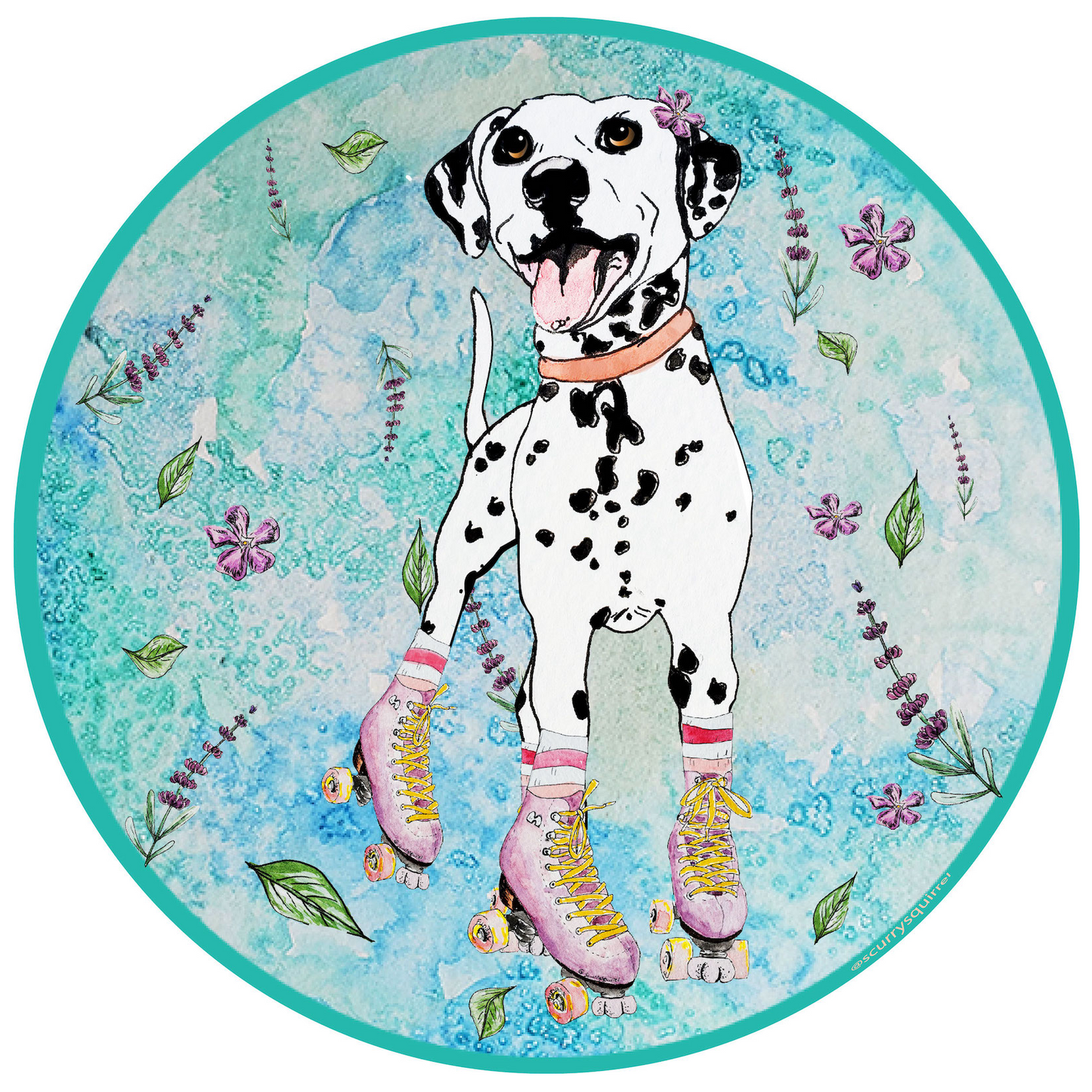 Dalmatian On a Roll! Sticker